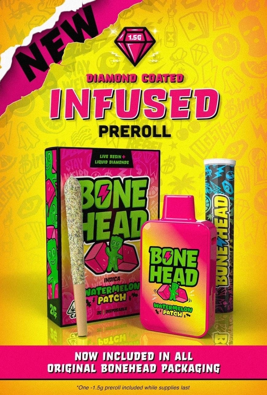 OG bone head disposable with free infused pre rolls.